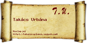 Takács Urbána névjegykártya
